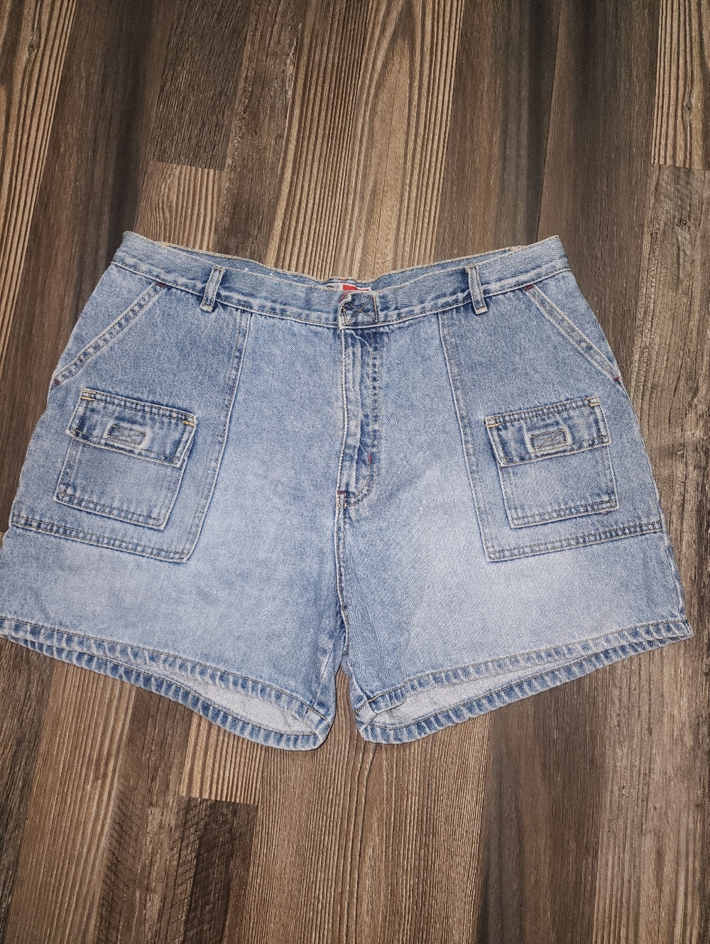 Juniors Arizona Denim Jean Shorts Size 15 90s Light Wash Deep Pockets Retro